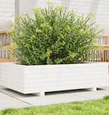 VidaXL Plantenbak 90x60x26,5 cm massief grenenhout wit