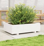 VidaXL Plantenbak 90x60x26,5 cm massief grenenhout wit