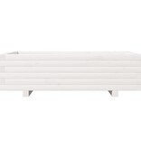VidaXL Plantenbak 90x60x26,5 cm massief grenenhout wit