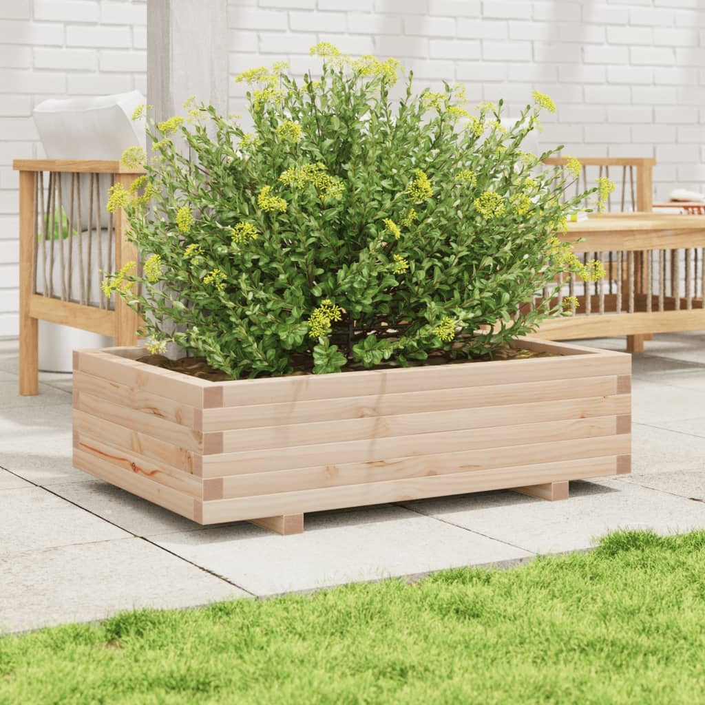 VidaXL Plantenbak 90x60x26,5 cm massief grenenhout