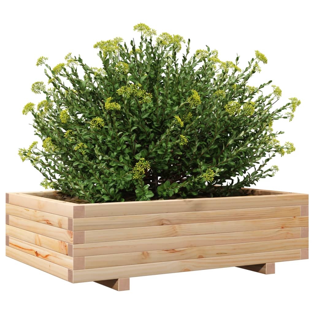 VidaXL Plantenbak 90x60x26,5 cm massief grenenhout