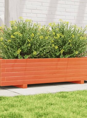 VidaXL Plantenbak 110x40x26,5 cm massief grenenhout wasbruin