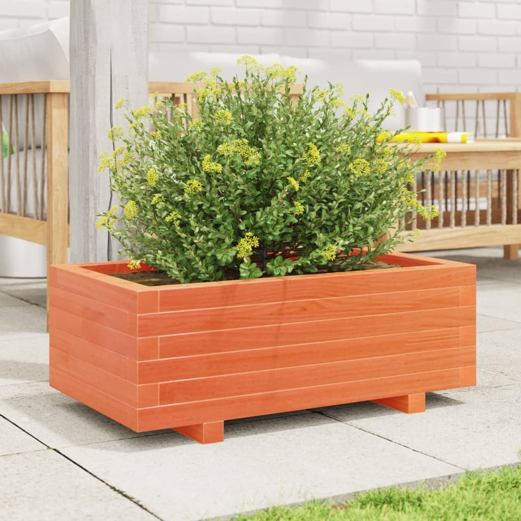 VidaXL Plantenbak 70x40x26,5 cm massief grenenhout wasbruin