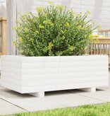 VidaXL Plantenbak 70x40x26,5 cm massief grenenhout wit