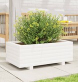 VidaXL Plantenbak 70x40x26,5 cm massief grenenhout wit