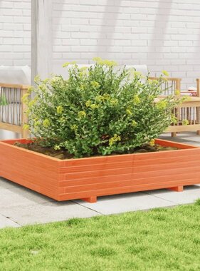 VidaXL Plantenbak 110x110x26,5 cm massief grenenhout wasbruin