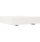 VidaXL Plantenbak 110x110x26,5 cm massief grenenhout wit