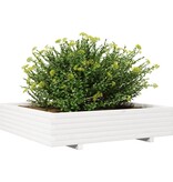 VidaXL Plantenbak 110x110x26,5 cm massief grenenhout wit