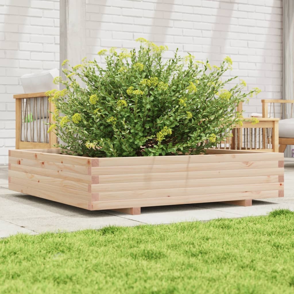 VidaXL Plantenbak 110x110x26,5 cm massief grenenhout