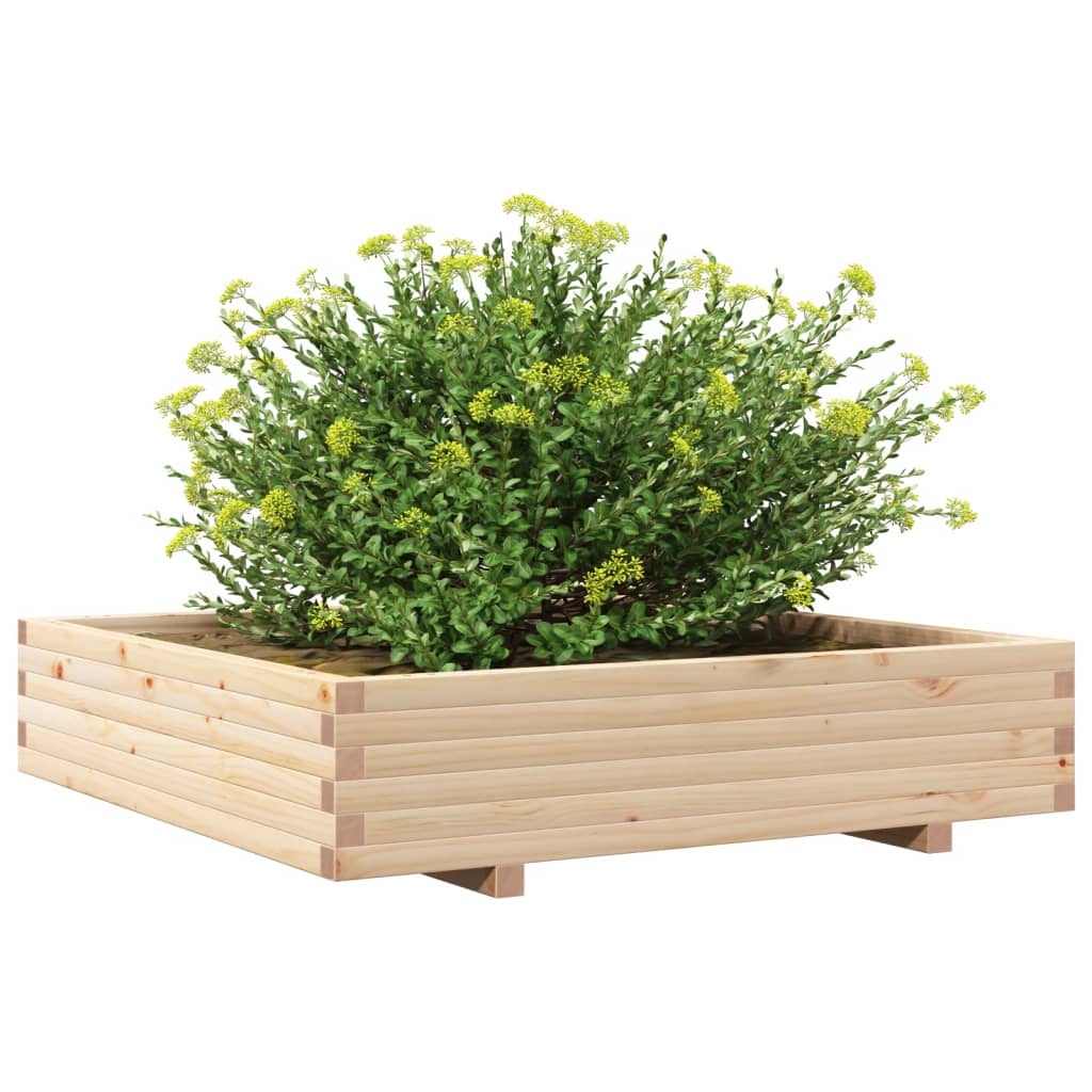 VidaXL Plantenbak 110x110x26,5 cm massief grenenhout