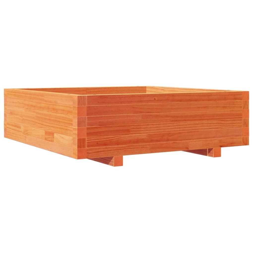 VidaXL Plantenbak 80x80x26,5 cm massief grenenhout wasbruin