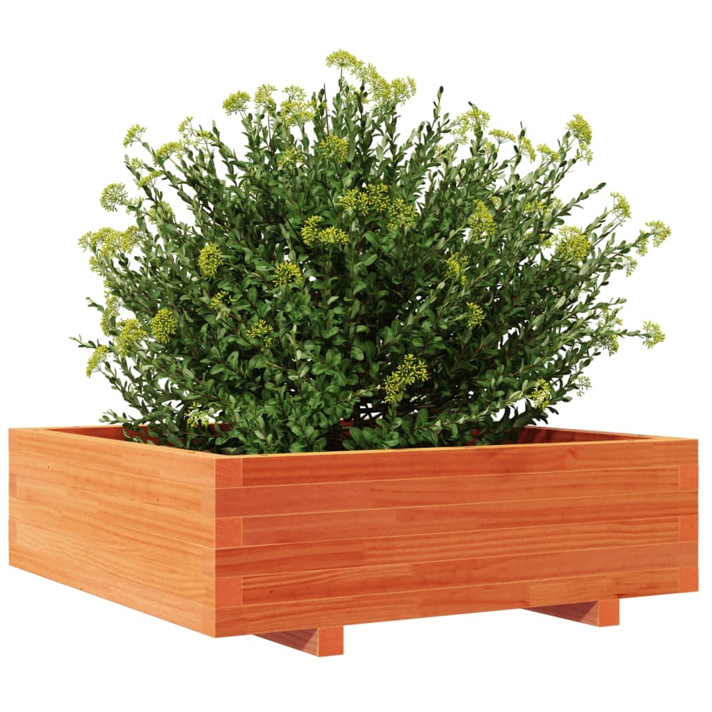 VidaXL Plantenbak 80x80x26,5 cm massief grenenhout wasbruin