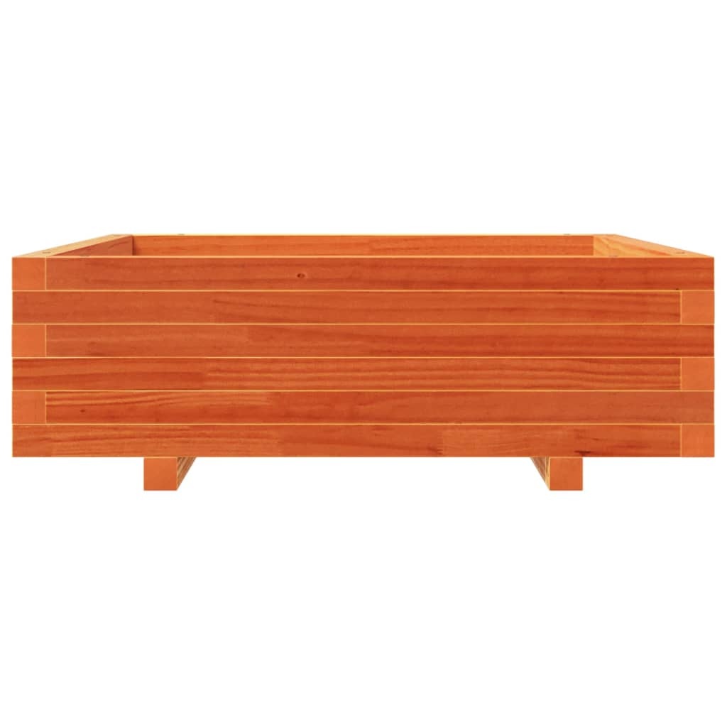 VidaXL Plantenbak 80x80x26,5 cm massief grenenhout wasbruin