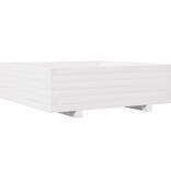 VidaXL Plantenbak 80x80x26,5 cm massief grenenhout wit