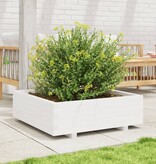 VidaXL Plantenbak 80x80x26,5 cm massief grenenhout wit