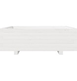 VidaXL Plantenbak 80x80x26,5 cm massief grenenhout wit