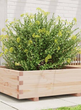 VidaXL Plantenbak 80x80x26,5 cm massief grenenhout