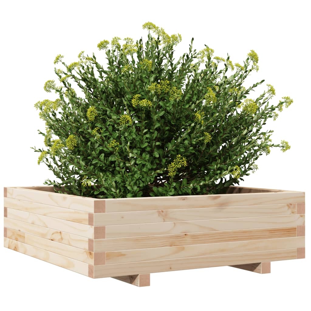 VidaXL Plantenbak 80x80x26,5 cm massief grenenhout
