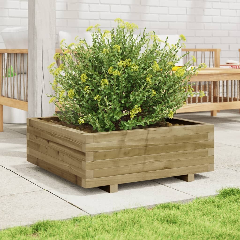 VidaXL Plantenbak 70x70x26,5 cm geïmpregneerd grenenhout