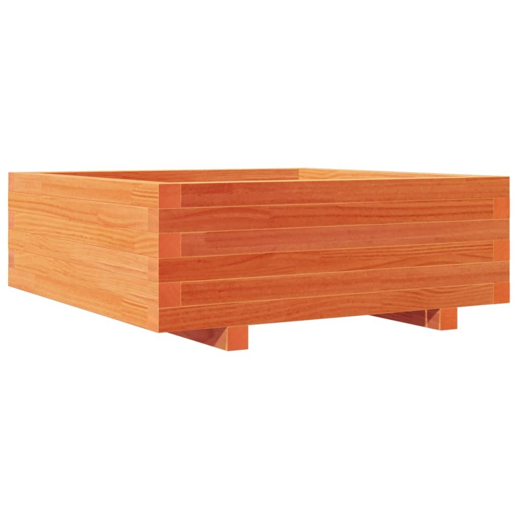 VidaXL Plantenbak 70x70x26,5 cm massief grenenhout wasbruin