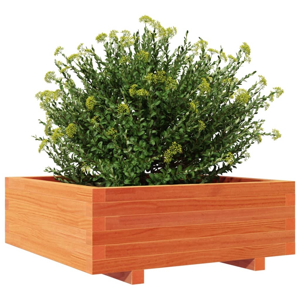 VidaXL Plantenbak 70x70x26,5 cm massief grenenhout wasbruin