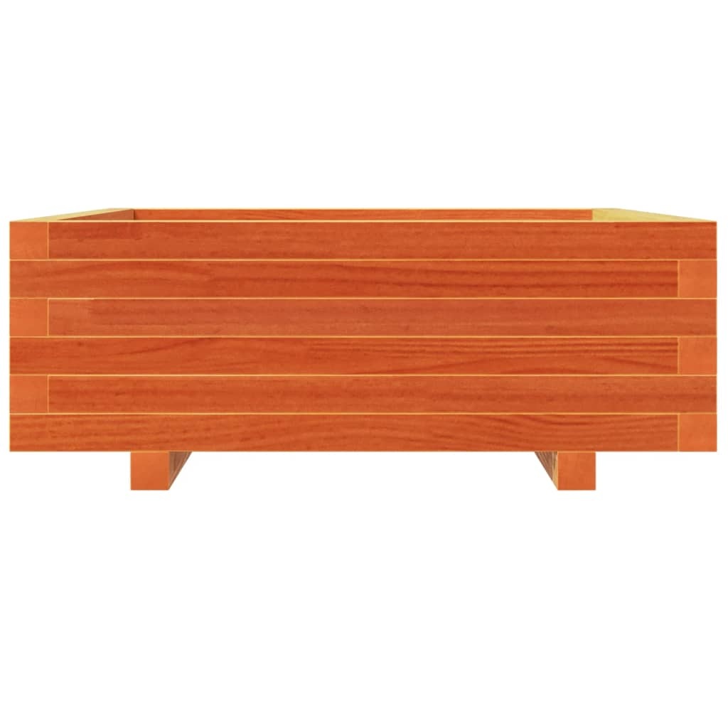 VidaXL Plantenbak 70x70x26,5 cm massief grenenhout wasbruin
