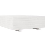 VidaXL Plantenbak 70x70x26,5 cm massief grenenhout wit