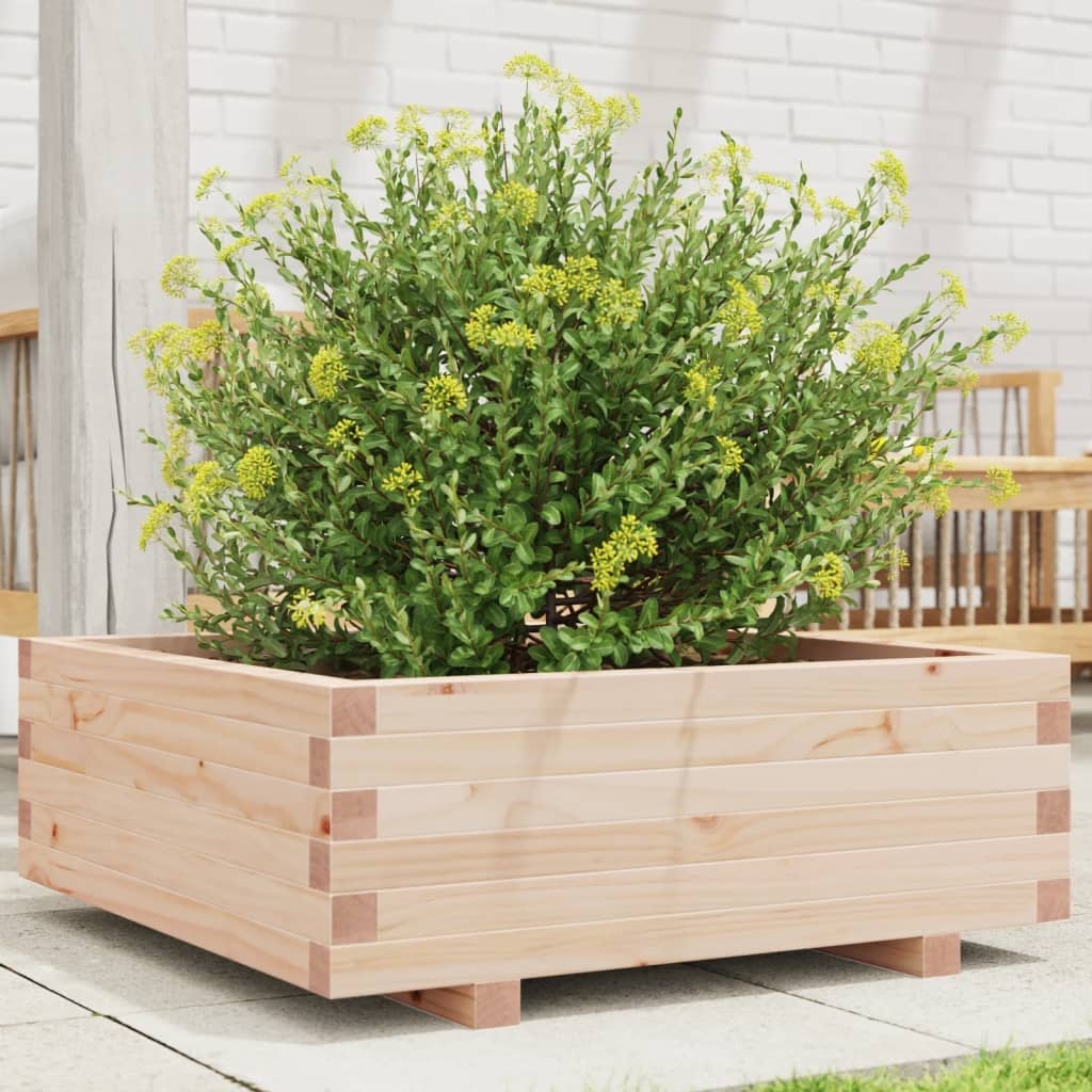 VidaXL Plantenbak 70x70x26,5 cm massief grenenhout