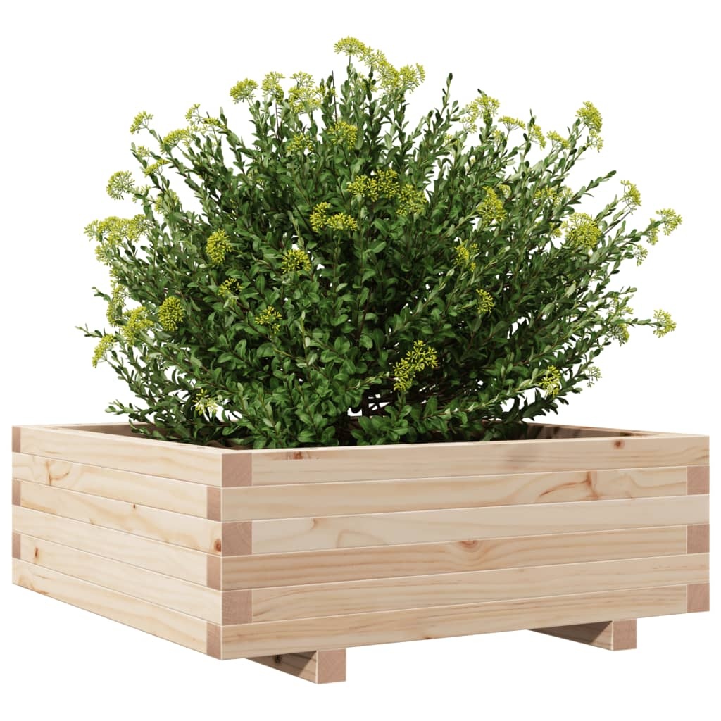 VidaXL Plantenbak 70x70x26,5 cm massief grenenhout