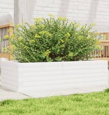 VidaXL Plantenbak 90x40x23 cm massief grenenhout wit