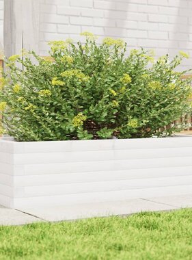 VidaXL Plantenbak 90x40x23 cm massief grenenhout wit