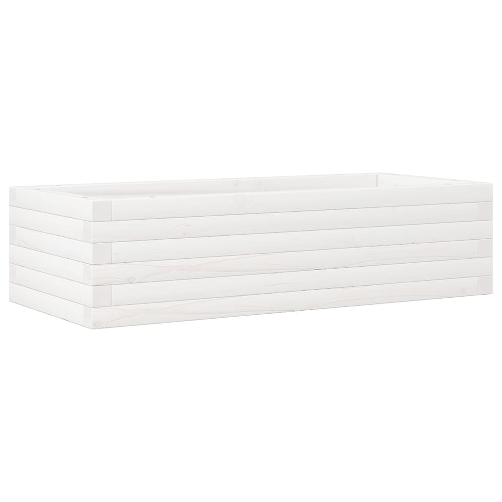 VidaXL Plantenbak 90x40x23 cm massief grenenhout wit