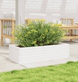 VidaXL Plantenbak 90x40x23 cm massief grenenhout wit