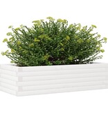 VidaXL Plantenbak 90x40x23 cm massief grenenhout wit