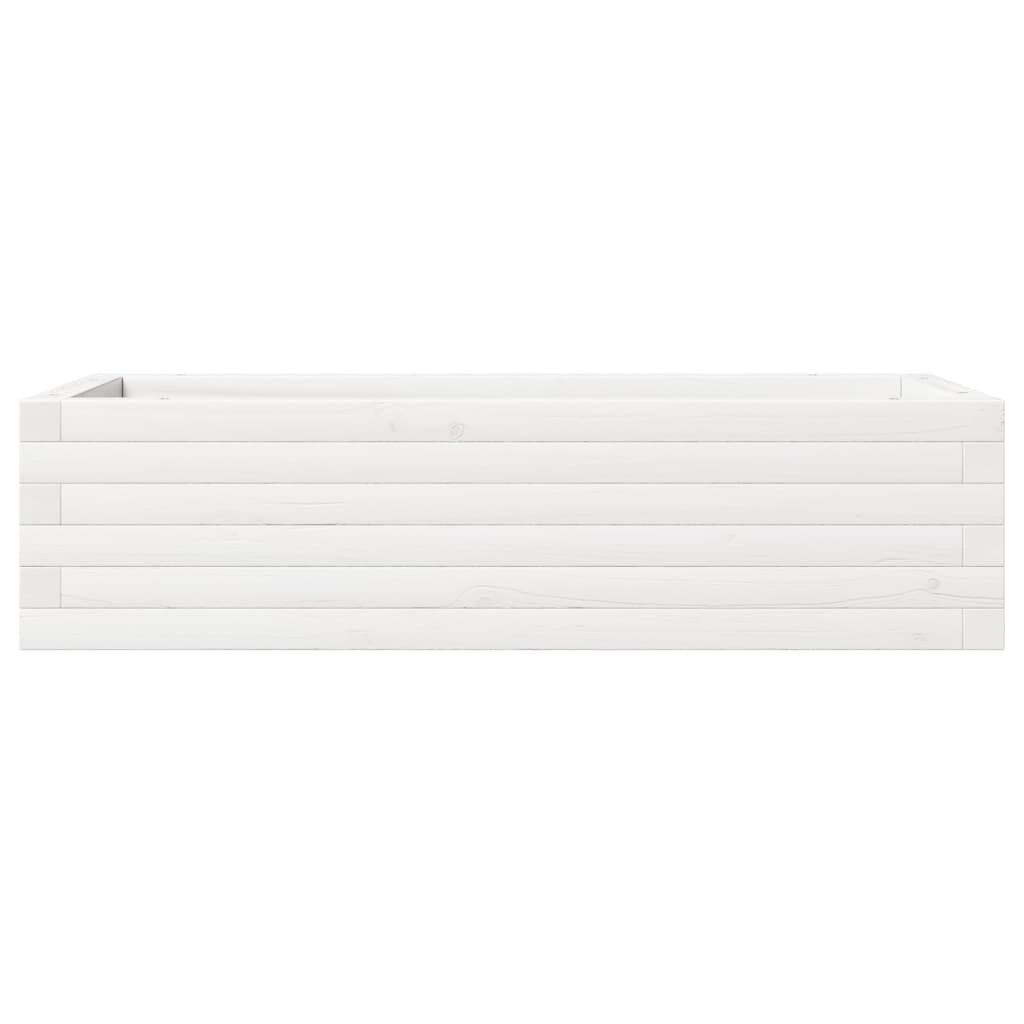 VidaXL Plantenbak 90x40x23 cm massief grenenhout wit