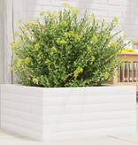 VidaXL Plantenbak 50x50x23 cm massief grenenhout wit