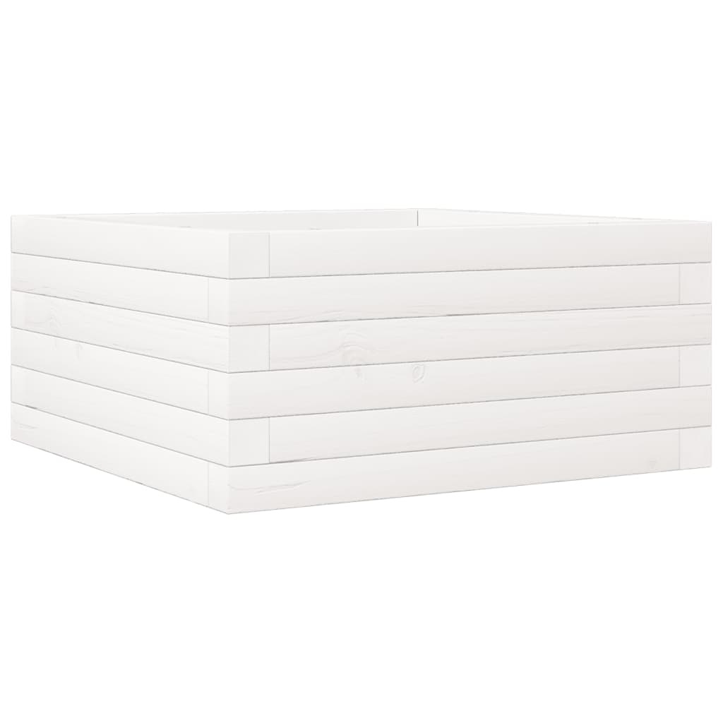 VidaXL Plantenbak 50x50x23 cm massief grenenhout wit