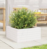 VidaXL Plantenbak 50x50x23 cm massief grenenhout wit