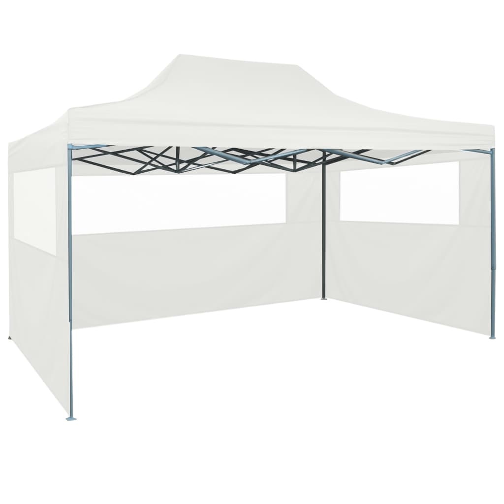 VidaXL Partytent met 3 zijwanden inklapbaar 3x4,5 m wit