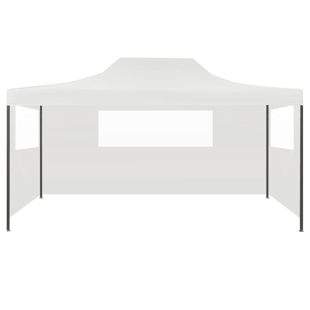 VidaXL Partytent met 3 zijwanden inklapbaar 3x4,5 m wit