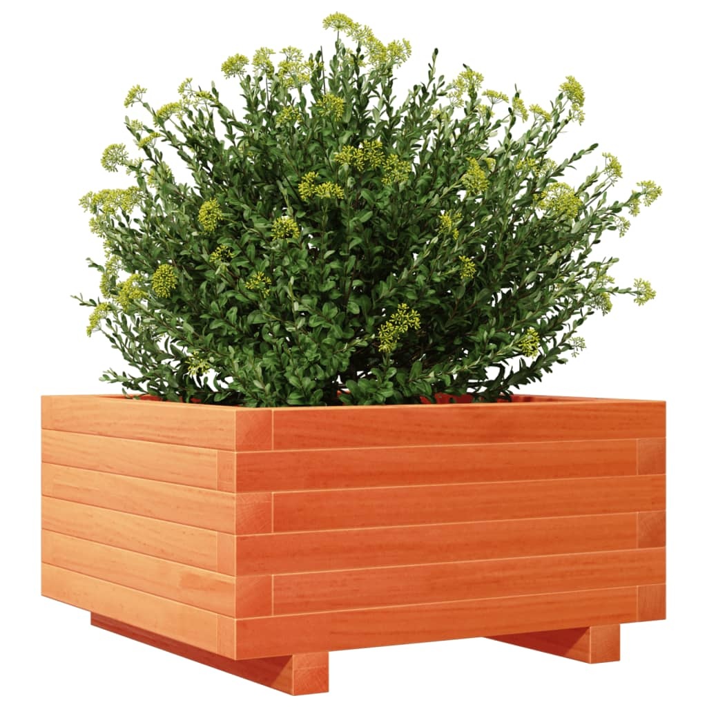 VidaXL Plantenbak 50x50x26,5 cm massief grenenhout wasbruin