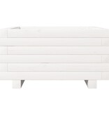 VidaXL Plantenbak 50x50x26,5 cm massief grenenhout wit