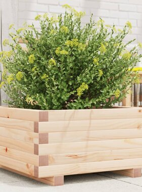 VidaXL Plantenbak 50x50x26,5 cm massief grenenhout