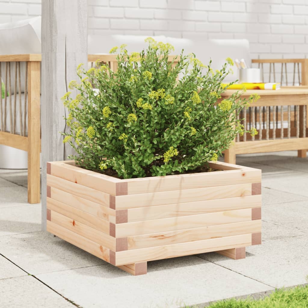 VidaXL Plantenbak 50x50x26,5 cm massief grenenhout