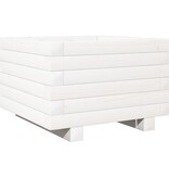 VidaXL Plantenbak 40x40x26,5 cm massief grenenhout wit