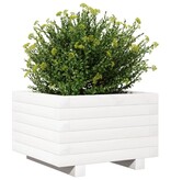 VidaXL Plantenbak 40x40x26,5 cm massief grenenhout wit