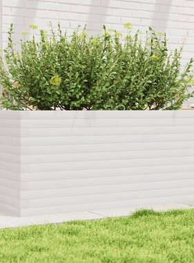 VidaXL Plantenbak 110x60x45,5 cm massief grenenhout wit