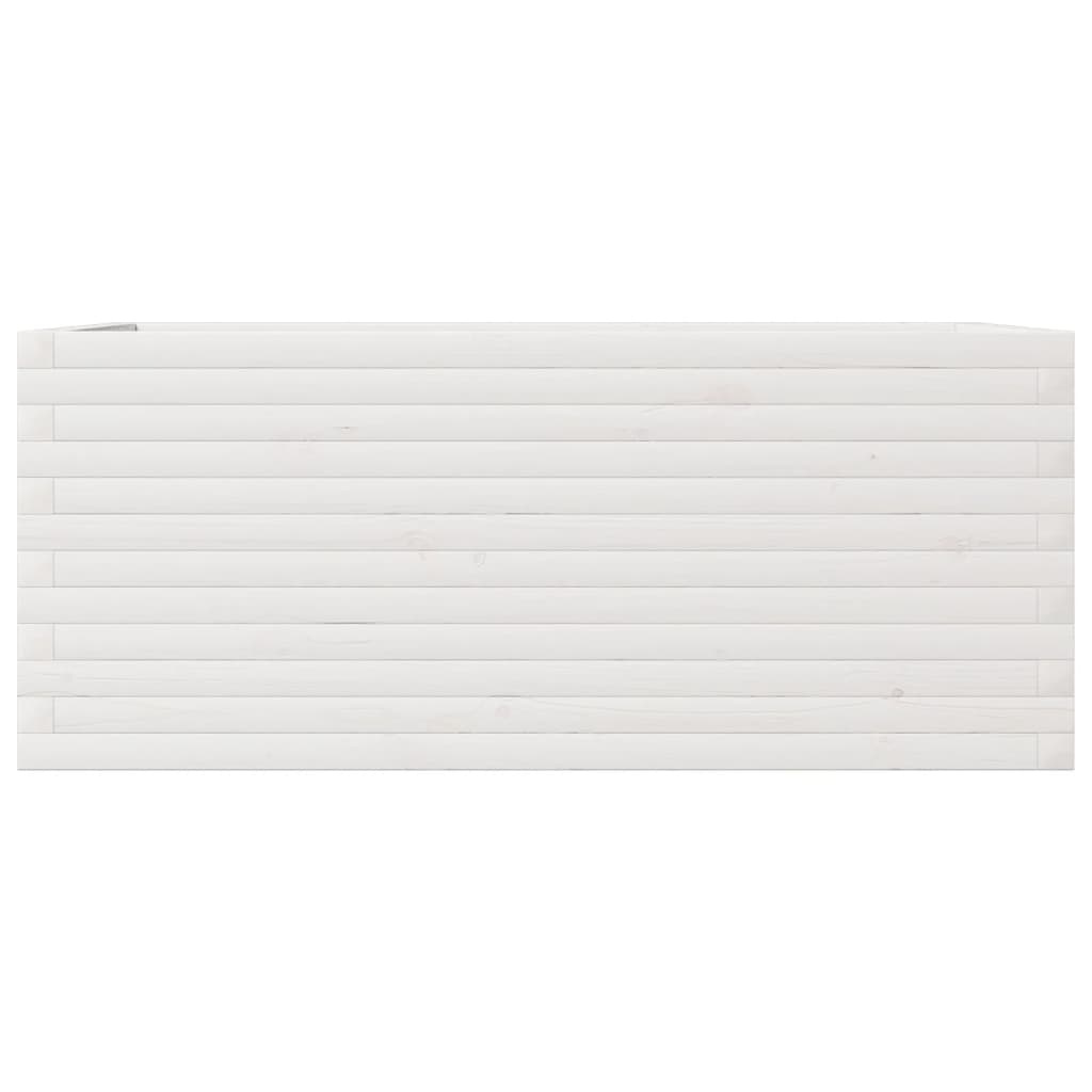 VidaXL Plantenbak 110x60x45,5 cm massief grenenhout wit