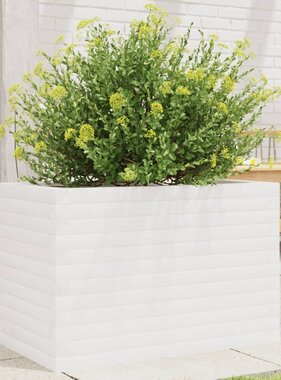 VidaXL Plantenbak 70x40x45,5 cm massief grenenhout wit