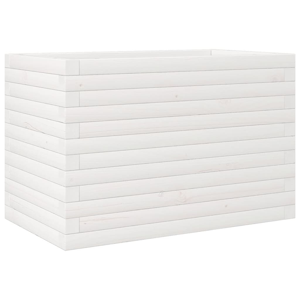 VidaXL Plantenbak 70x40x45,5 cm massief grenenhout wit